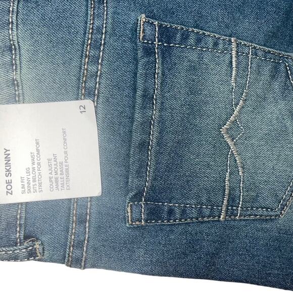 Lucky Brand Zoe Skinny Stretch Jeans Girls Size 12 New Basic Simple Girly Kids - Picture 8 of 9